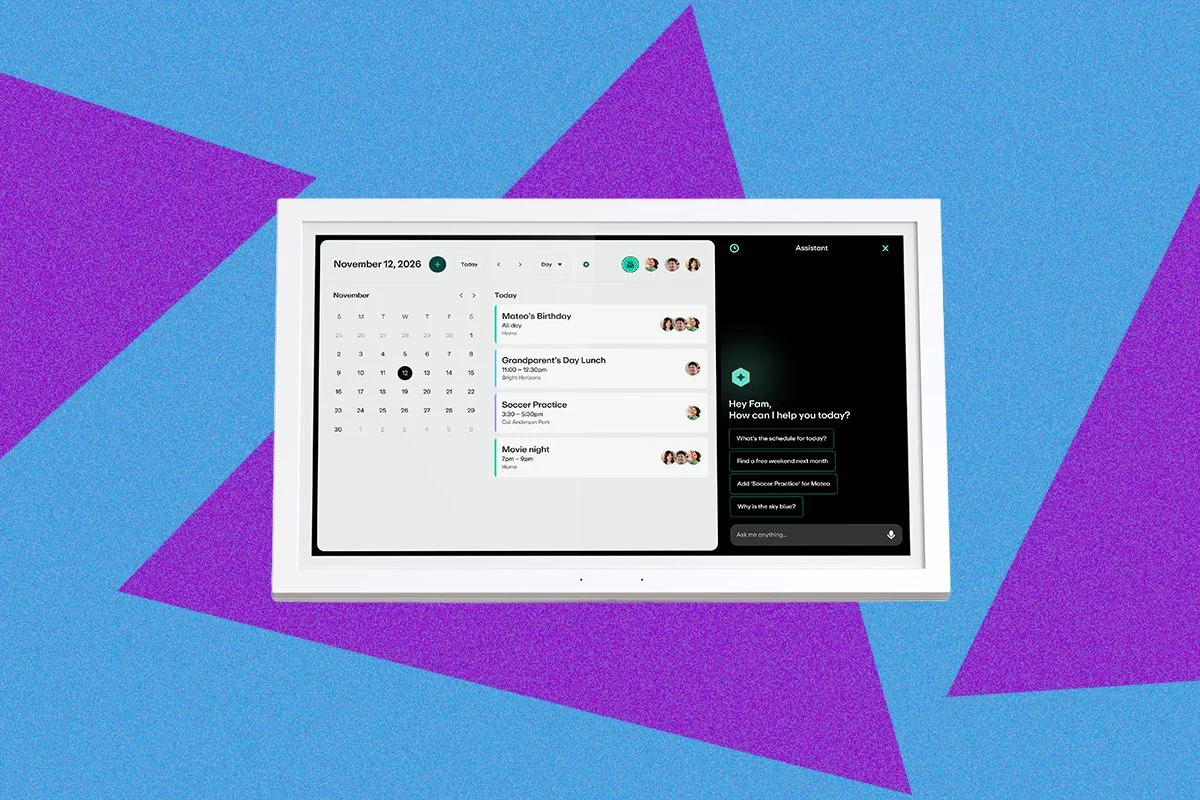 Greenlight Family Hub Adds Voice AI to a Family Calendar and Management Display